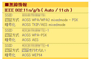 WHR-G301Nの無線ネットワーク