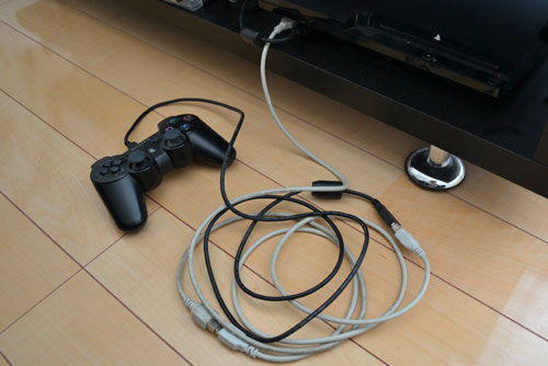 PS3のコントローラーを延長して充電